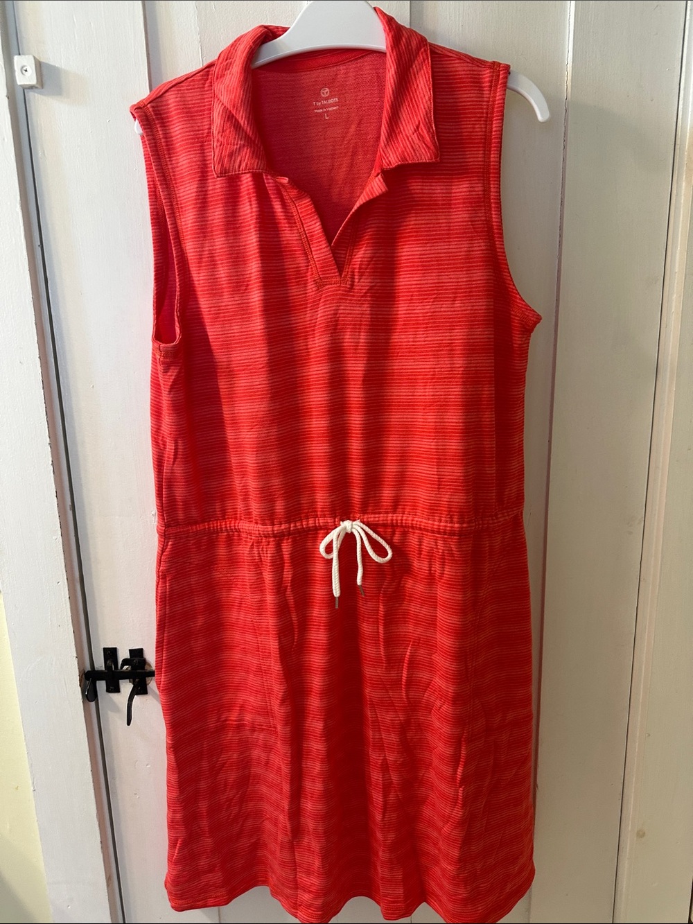 T by Talbots Sleeveless orange stripe sleeveless Dress
